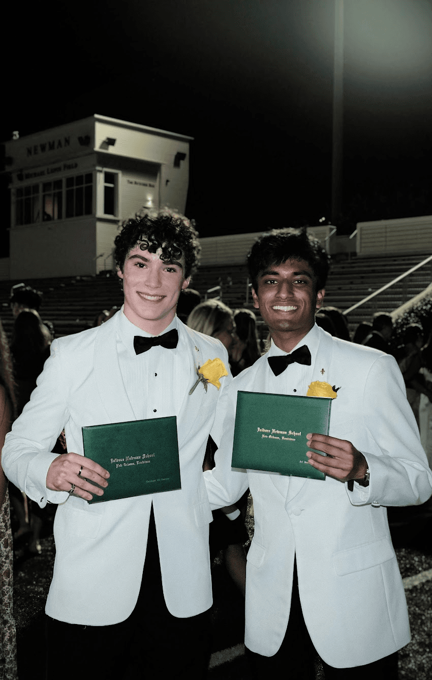 Eli Marcus and Jai Bansal at graduation